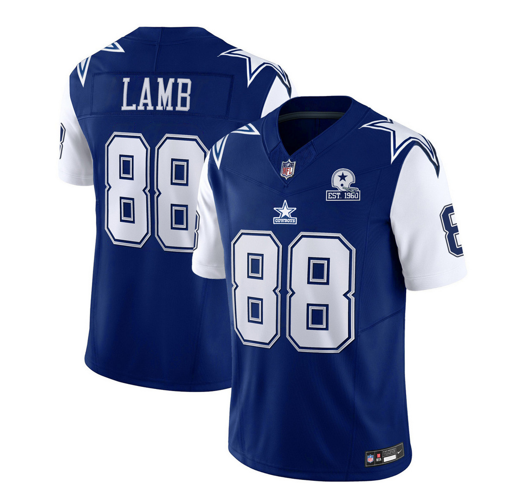 Men's Dallas Cowboys #88 CeeDee Lamb Navy 2023 F.U.S.E. With 1960 Patch Vapor Limited Football Stitched Jersey
